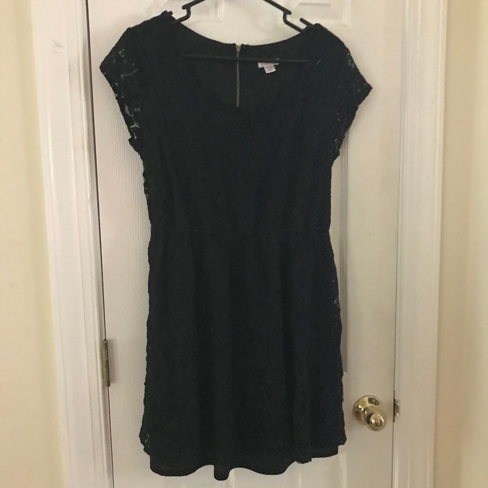 Xhilaration Black Dress with Lace Overlay size XL